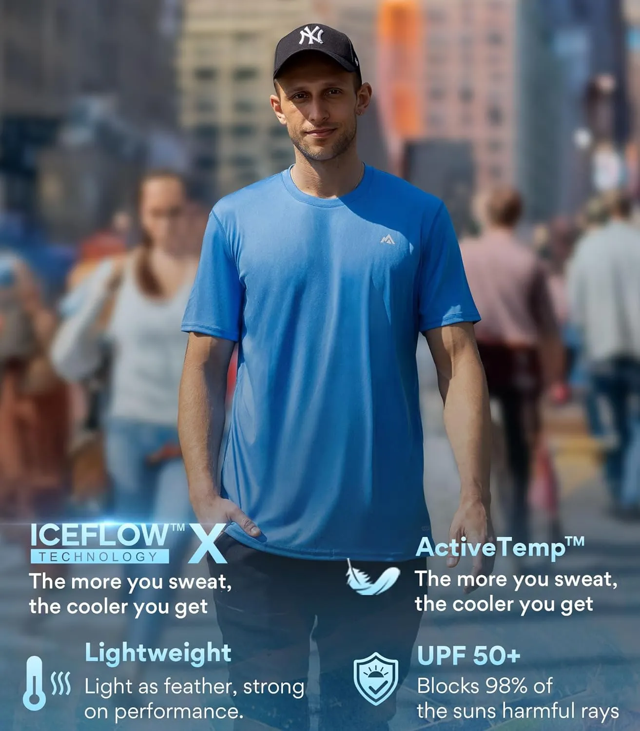 Cooling Workout Shirt Coolmax Moisture Wicking Crew Neck Men Summer Running Comfort Fit