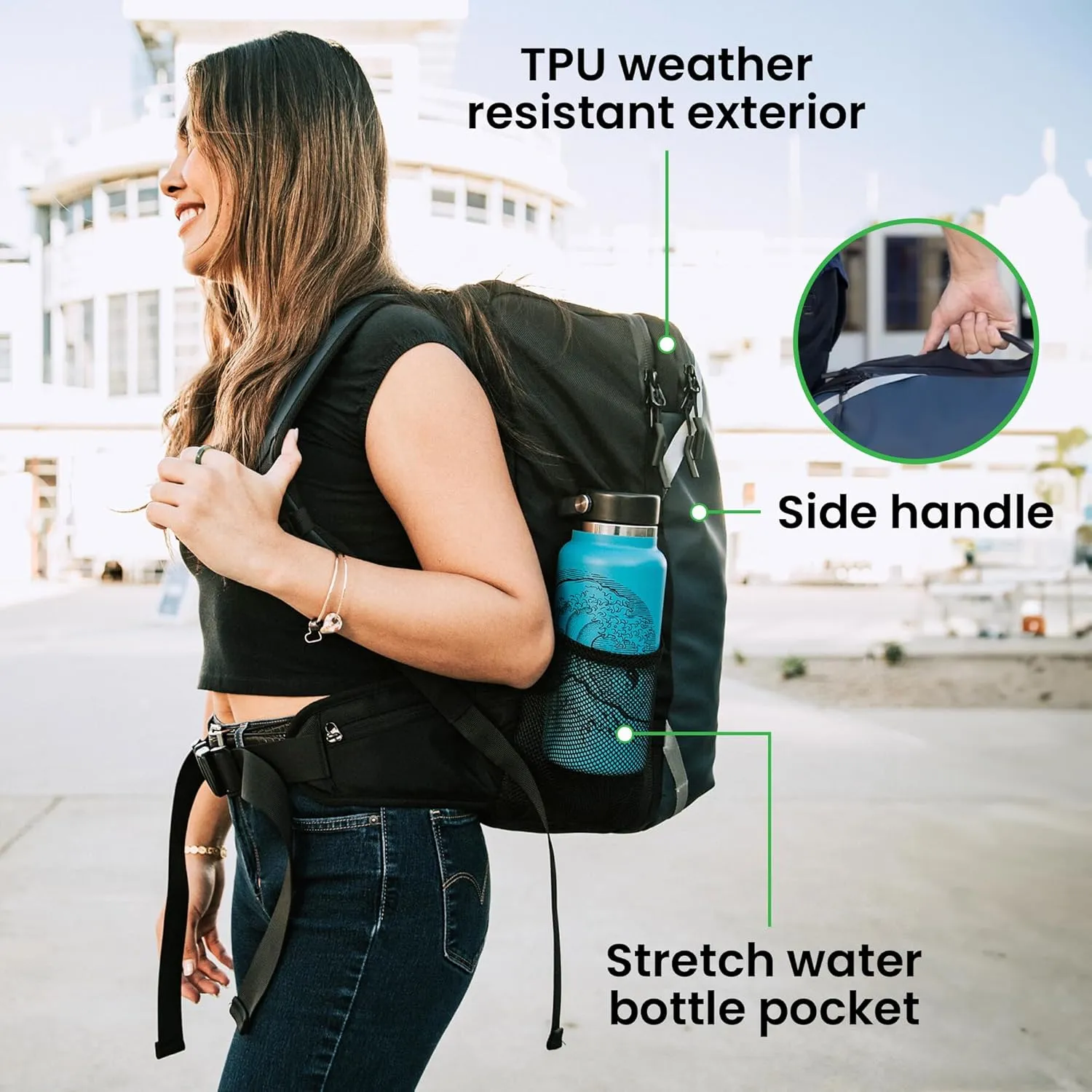 COR Surf Carry-On Travel Laptop Backpack with Secret Passport Pockets | NEW YKK Water-Reistant Zippers | Luggage Backpack for Men and Women | The Island Hopper (40L, Lava Red)
