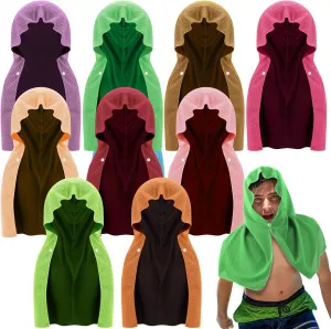Coume 9 Pack Cooling Hoodie Towels for Neck and Face Absorbent Quick-Drying Instant Cooling Towels UV Protection Neck Wraps Soft Breathable Towel for Sport Workout Gym