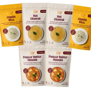 Cumin Club Camping Indian Meals Kit - Authentic Flavors for Outdoor Adventures - Effortless Cooking with Natural Ingredients -Ready to Eat & Easy Prep (Pack of 6)