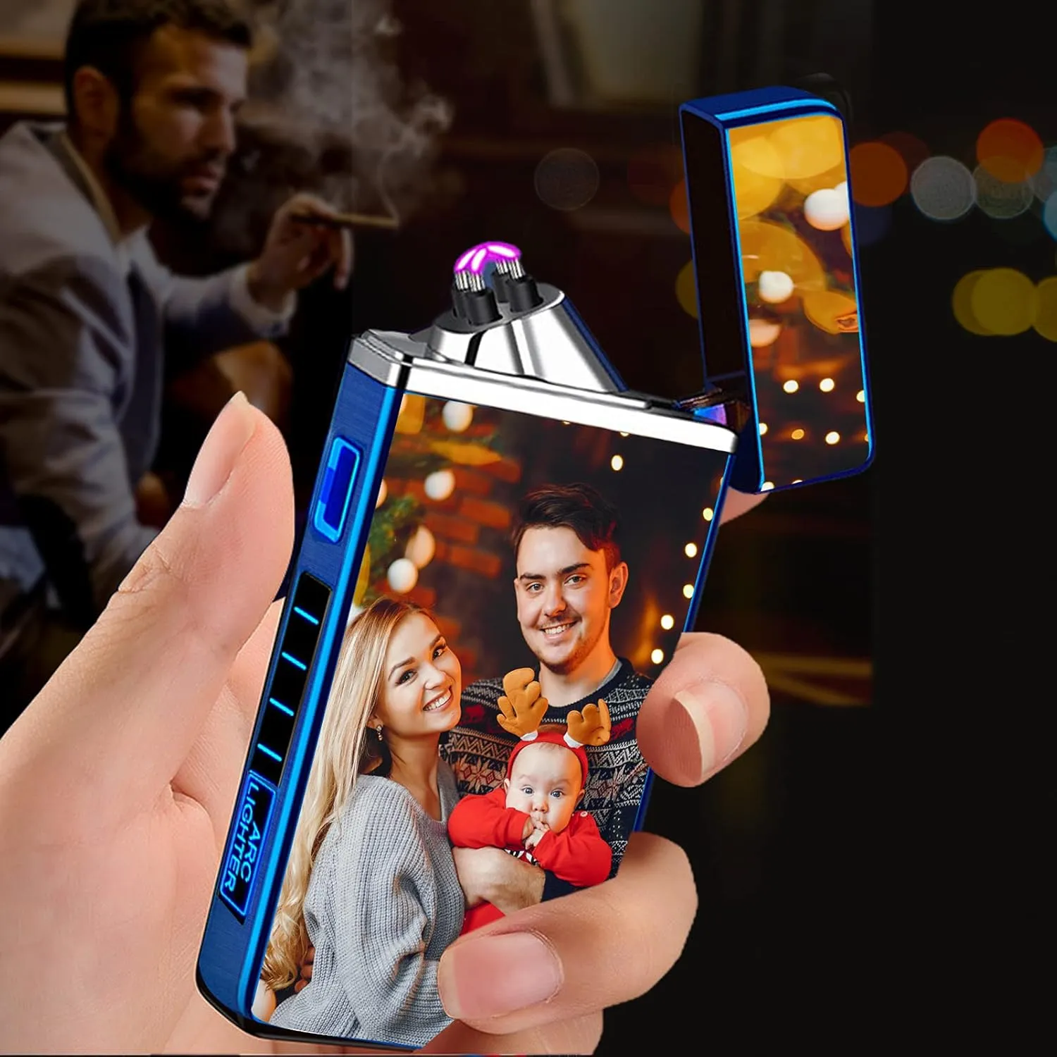 Custom Lighters with Pictures Personalized Photo Electric Lighter Rechargeable for Men