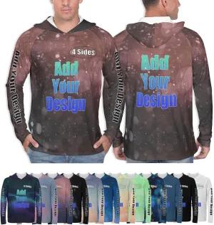 Custom Men's Sun Protection Hoodie Outdoor - Personalized UPF 50  Long Sleeve Shirt for Hiking, Fishing, Swimming