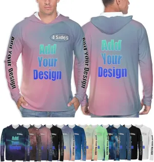 Custom Men's Sun Protection Hoodie Outdoor - Personalized UPF 50  Long Sleeve Shirt for Hiking, Fishing, Swimming