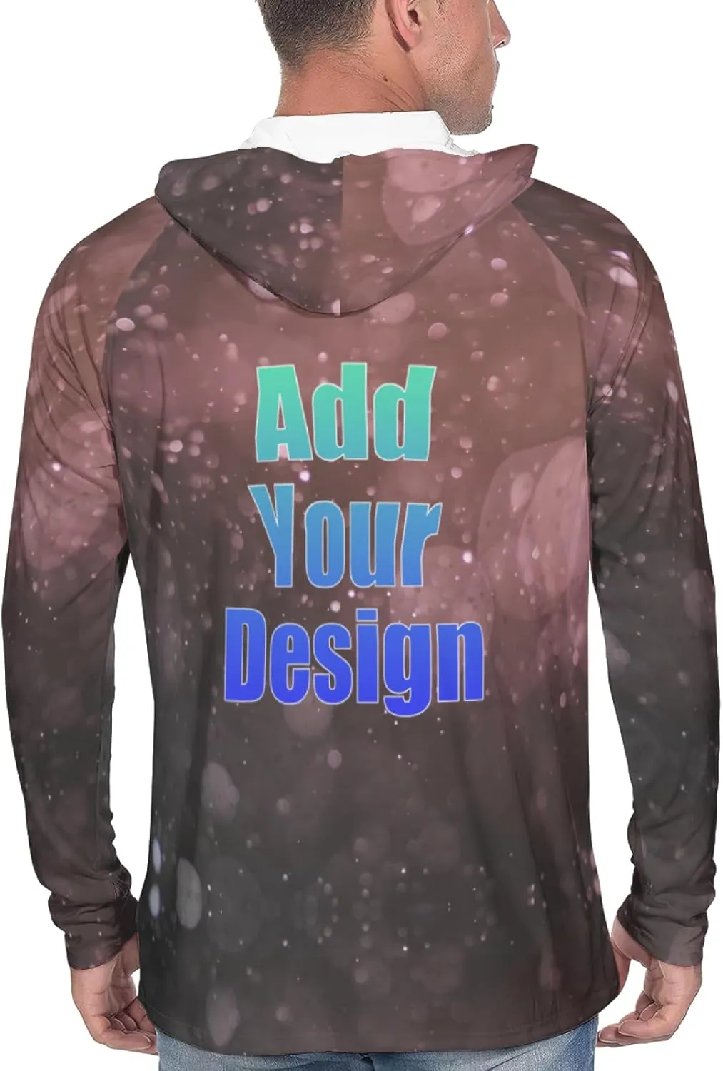 Custom Men's Sun Protection Hoodie Outdoor - Personalized UPF 50  Long Sleeve Shirt for Hiking, Fishing, Swimming