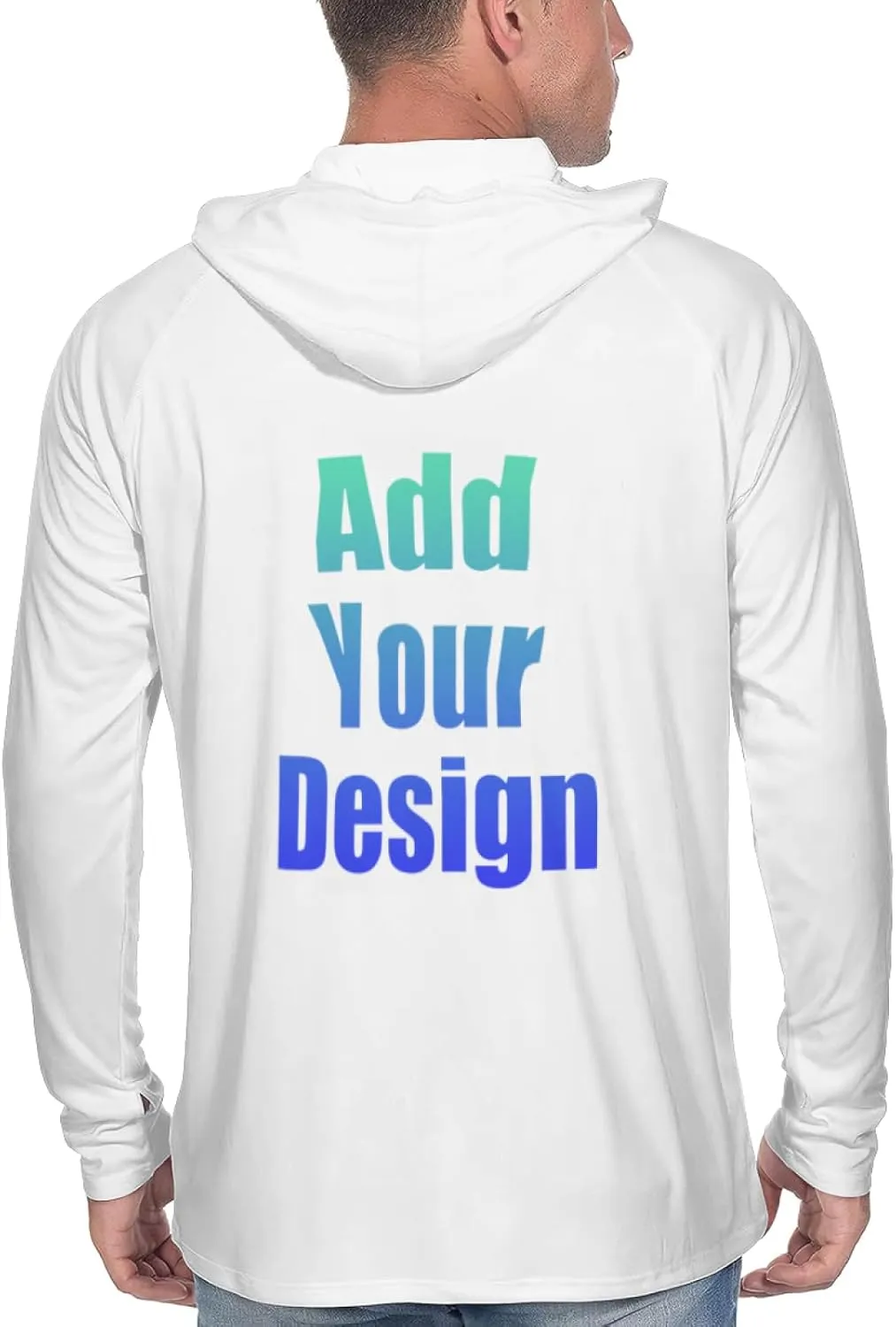 Custom Men's Sun Protection Hoodie Outdoor - Personalized UPF 50  Long Sleeve Shirt for Hiking, Fishing, Swimming