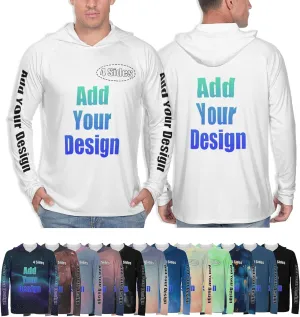 Custom Men's Sun Protection Hoodie Outdoor - Personalized UPF 50  Long Sleeve Shirt for Hiking, Fishing, Swimming