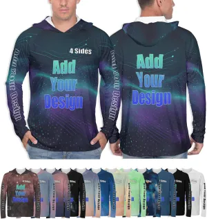 Custom Men's Sun Protection Hoodie Outdoor - Personalized UPF 50  Long Sleeve Shirt for Hiking, Fishing, Swimming