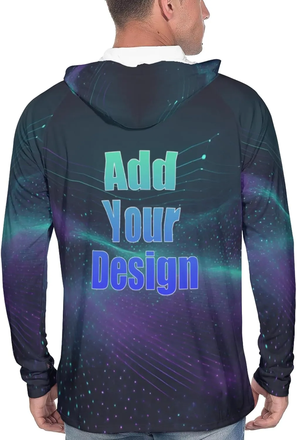 Custom Men's Sun Protection Hoodie Outdoor - Personalized UPF 50  Long Sleeve Shirt for Hiking, Fishing, Swimming