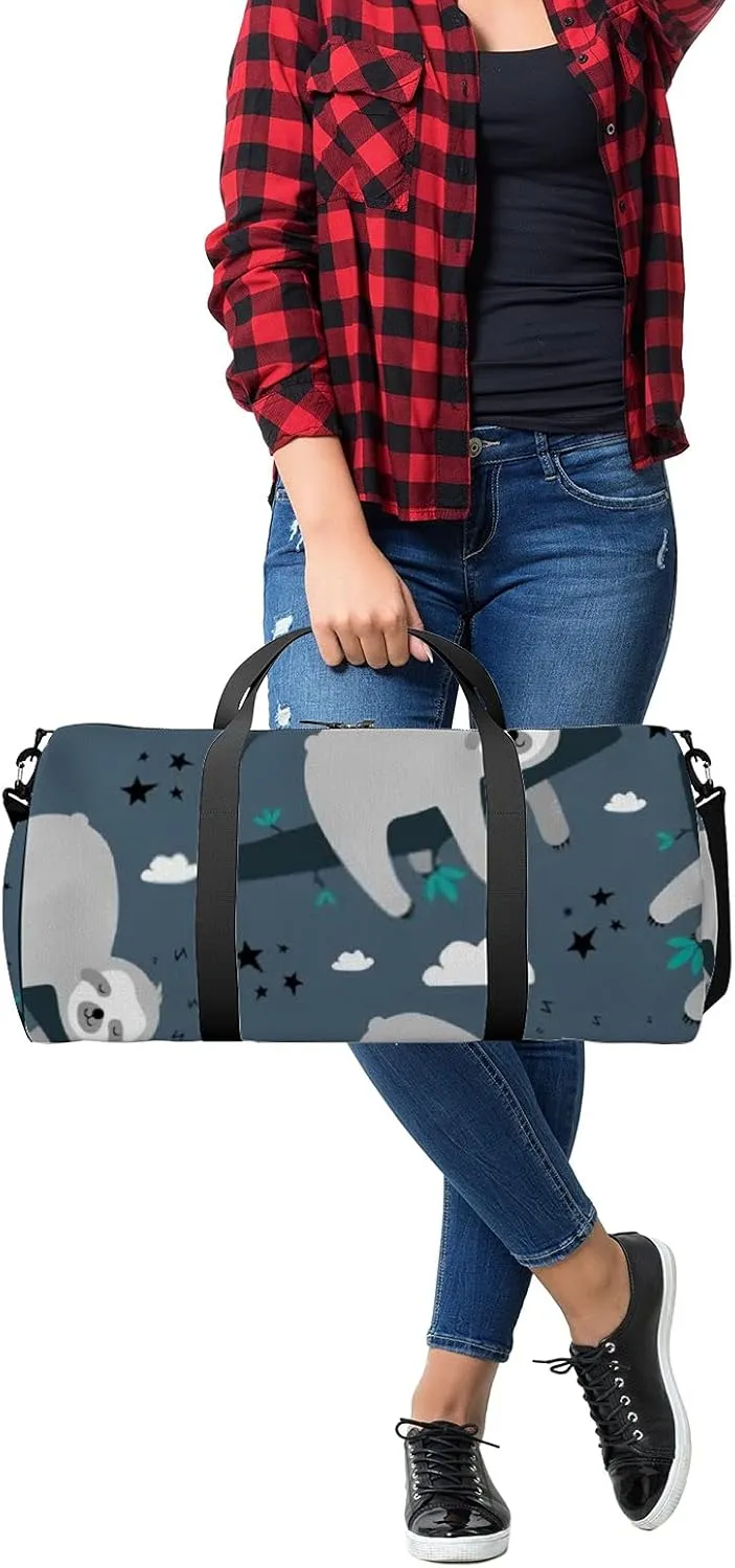Cute Cartoon Kawaii Animals Sloth Sports Bag Tote Bag Waterproof Gym Bag with Shoulder Strap Zipper 2 Side Pockets for Men and Women, Travel and Storage Shoulder Bag.