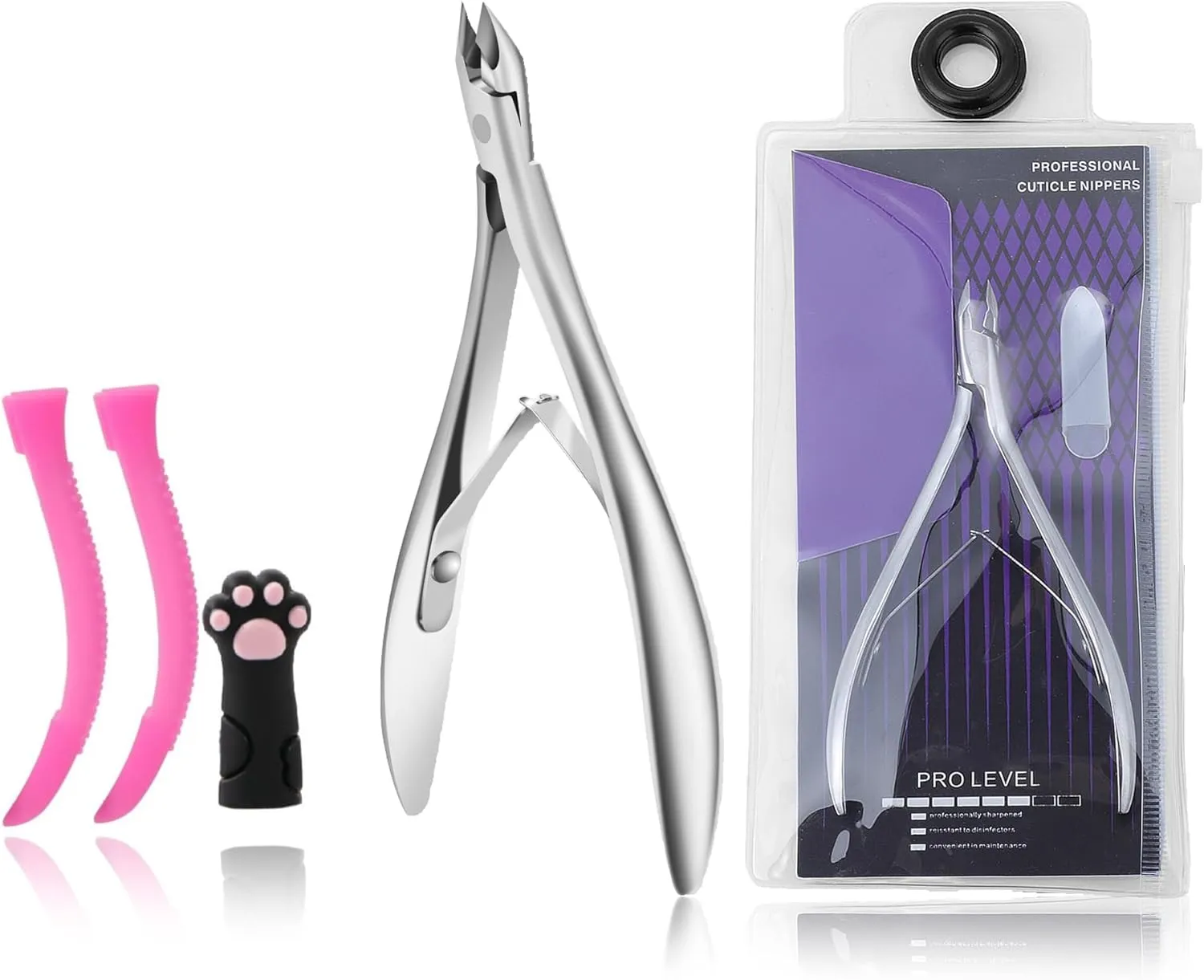 Cuticle Nippers, Professional Accurate Fast Sharp Small Jaw Cuticle Cutters, Nail Cuticle Cutting Pliers, Nail Dead Skin Remover Tool,Stainless Steel Cuticle Trimmer, Silver, Jaw 4mm