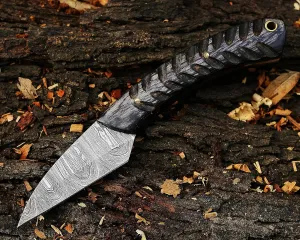 Damascus steel Kiridashi Knife, EDC Knives Professional Razor Sharp, Hand Forged Damascus Blade for Woodworking, Marking, Whittling utility knife (BLACK)