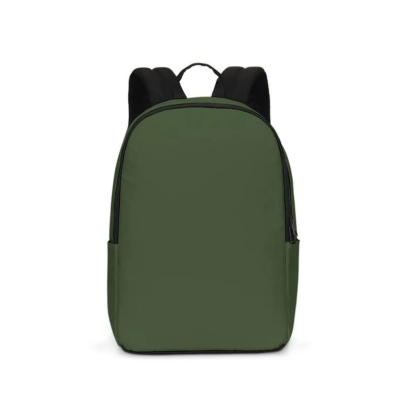Dark Warm Green Waterproof Backpack | Dark Pastel Warm Green | C30M0Y60K80