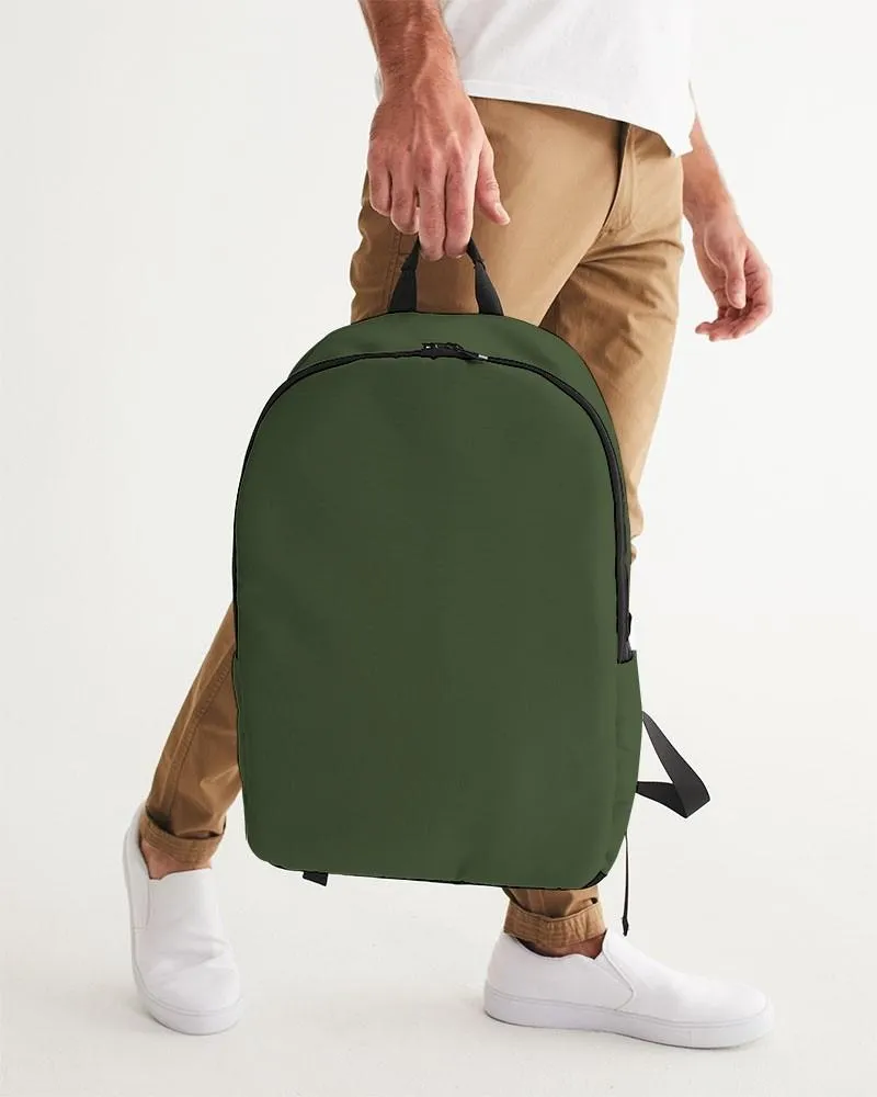 Dark Warm Green Waterproof Backpack | Dark Pastel Warm Green | C30M0Y60K80