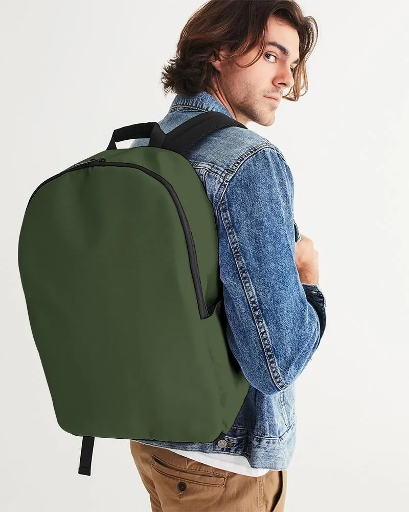 Dark Warm Green Waterproof Backpack | Dark Pastel Warm Green | C30M0Y60K80