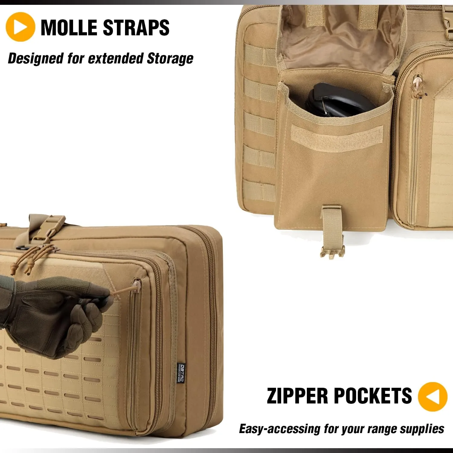 DBTAC Urban Classic Tactical Double Long Gun Bag Soft Rifle Case Pistol Transportation Case w/Backpack Strap for Range Shooting Outdoor Hunting | 32" 36" 42" 48"