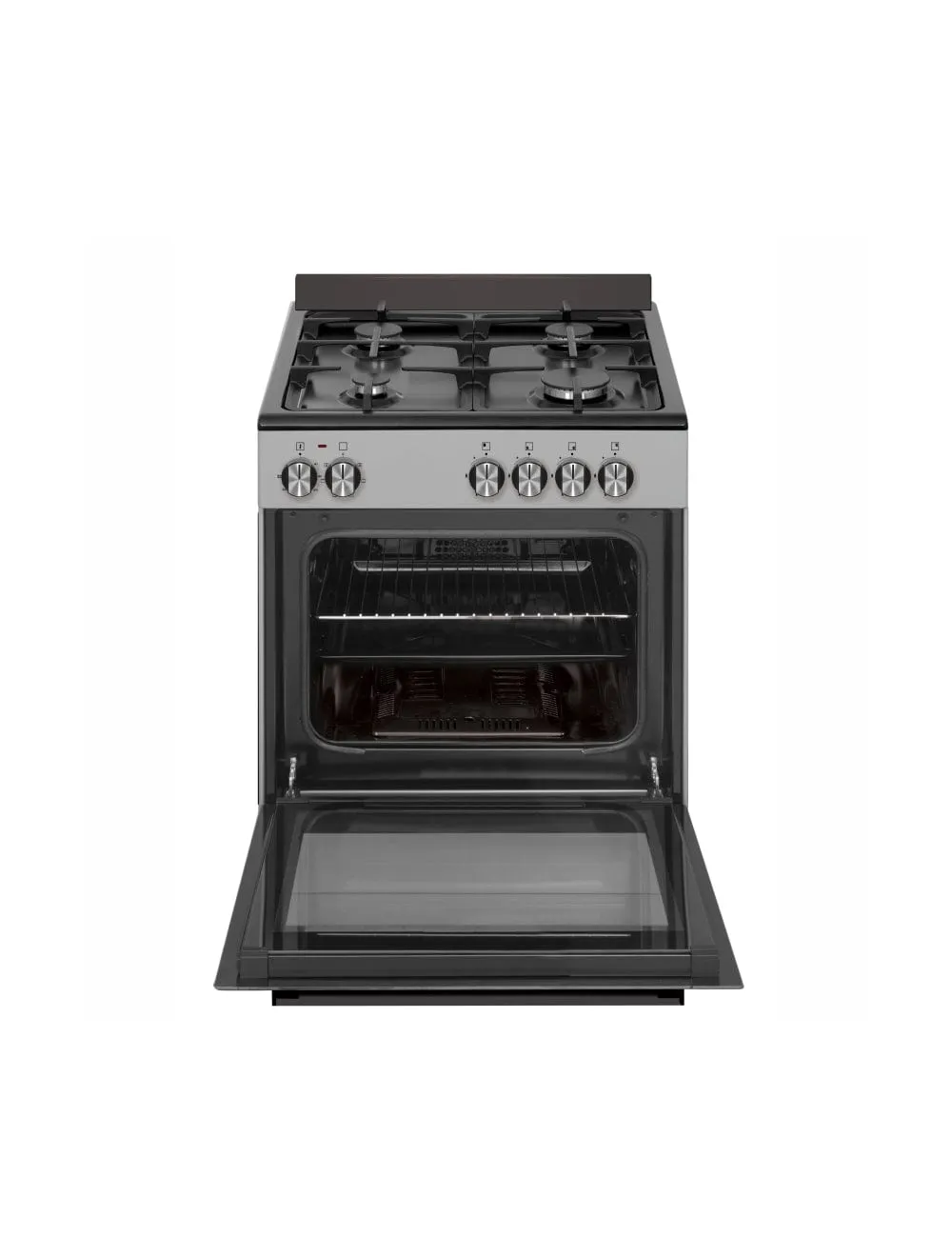 Defy 4 Burners 60cm Stainless Steel With Black Glass Gas Stove DGS602