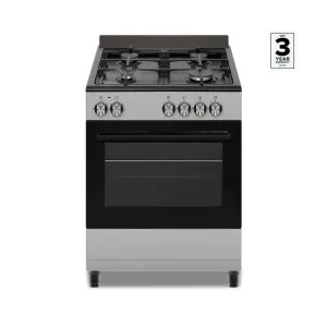 Defy 4 Burners 60cm Stainless Steel With Black Glass Gas Stove DGS602