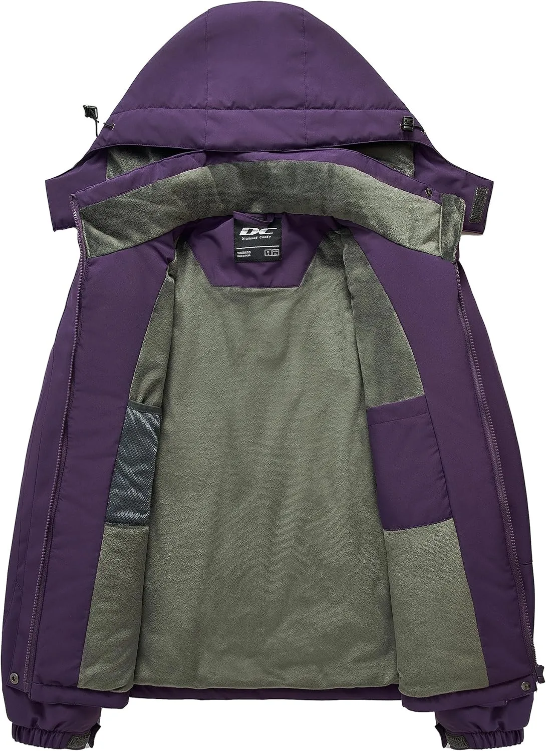 Diamond Candy Women's Waterproof Ski Jackets Warm Winter Snow Jacket Mountain Windbreaker Hooded Raincoat