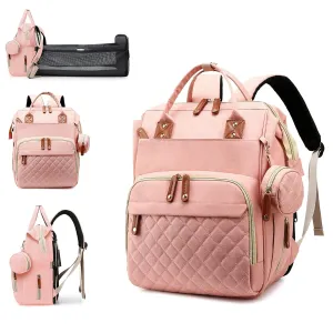Diaper Bag Backpack -Travel EssentialsBaby Bag with Changing Pad, Waterproof Baby Bags for Boys Girls, USB Charging Port, Baby Shower Gifts, Pink