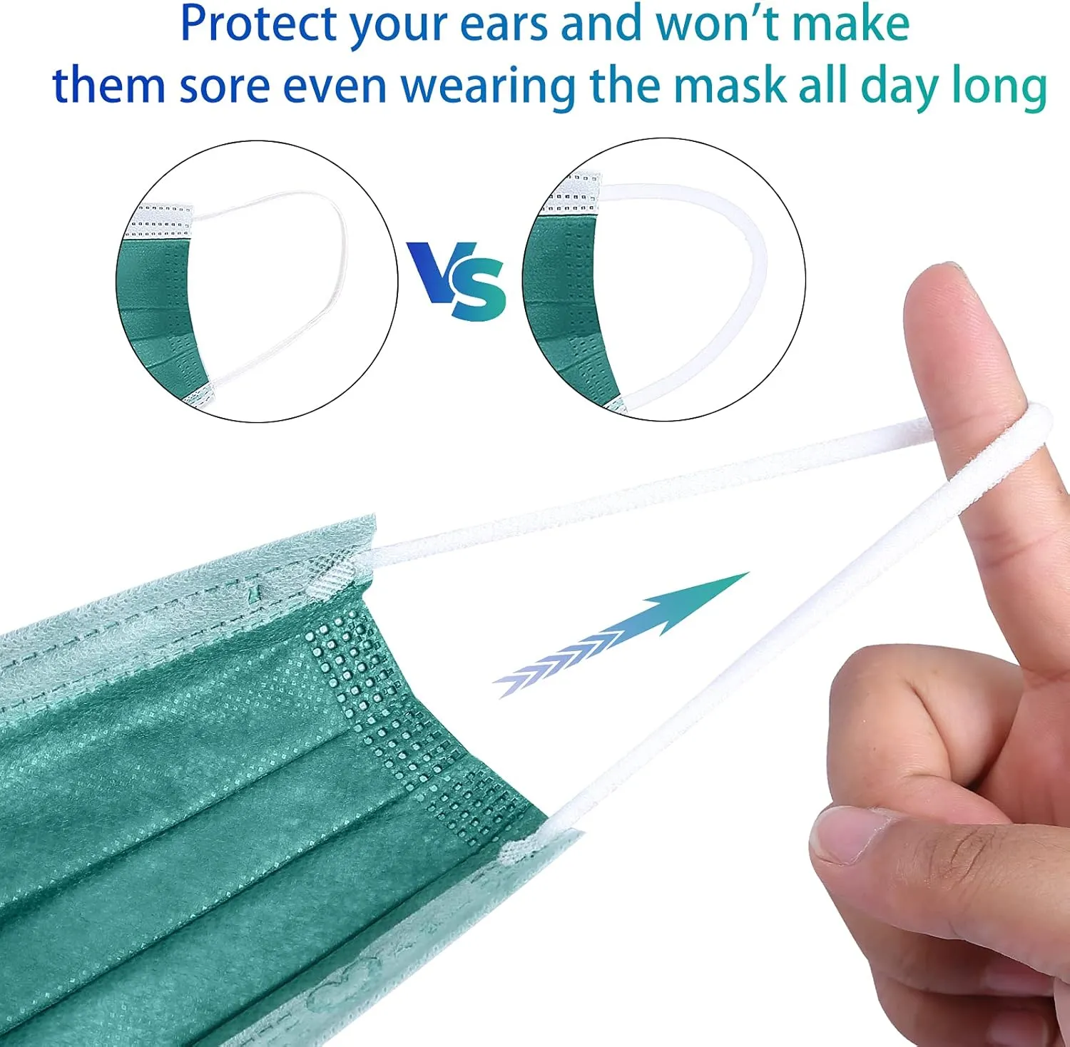 Disposable Face Mask 4-Ply for Adult, Soft Face Masks, Breathable Safety Mask…