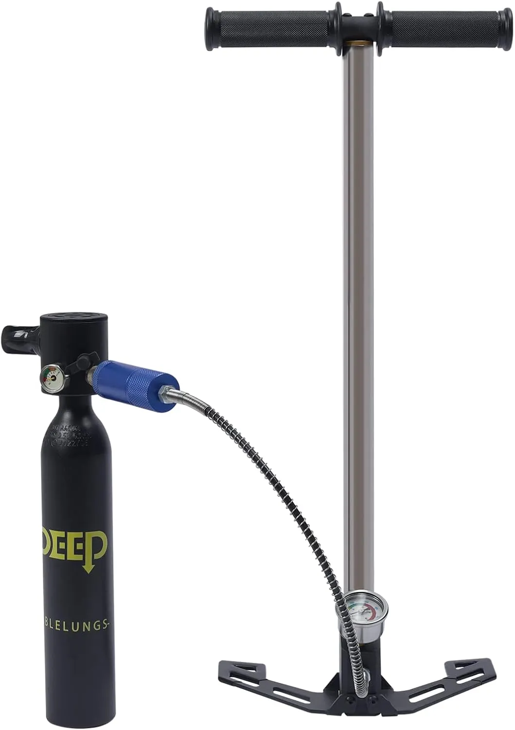 Diving Tank Equipment 0.5L Portable Air Tank Mini Scuba Pool Oxygen Cylinder with High-Pressure Pump for Underwater Exploration, Ship Cleaning, Emergency Insurance