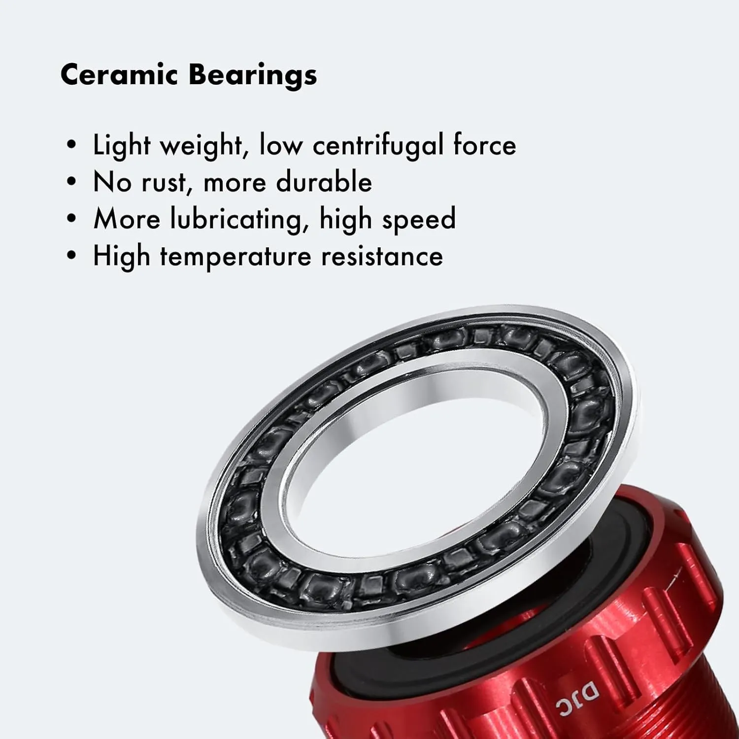 DJC Bike Ceramic Bearing Bottom Bracket BSA 68-73mm English Threaded BB 22mm 24mm GXP Spindle, Fit MTB Road Bike Hollow Deore XT SLX R7000 R8000 4700 5800 6800 IXF Prowheel(Ceramic GXP 22-24mm Black)