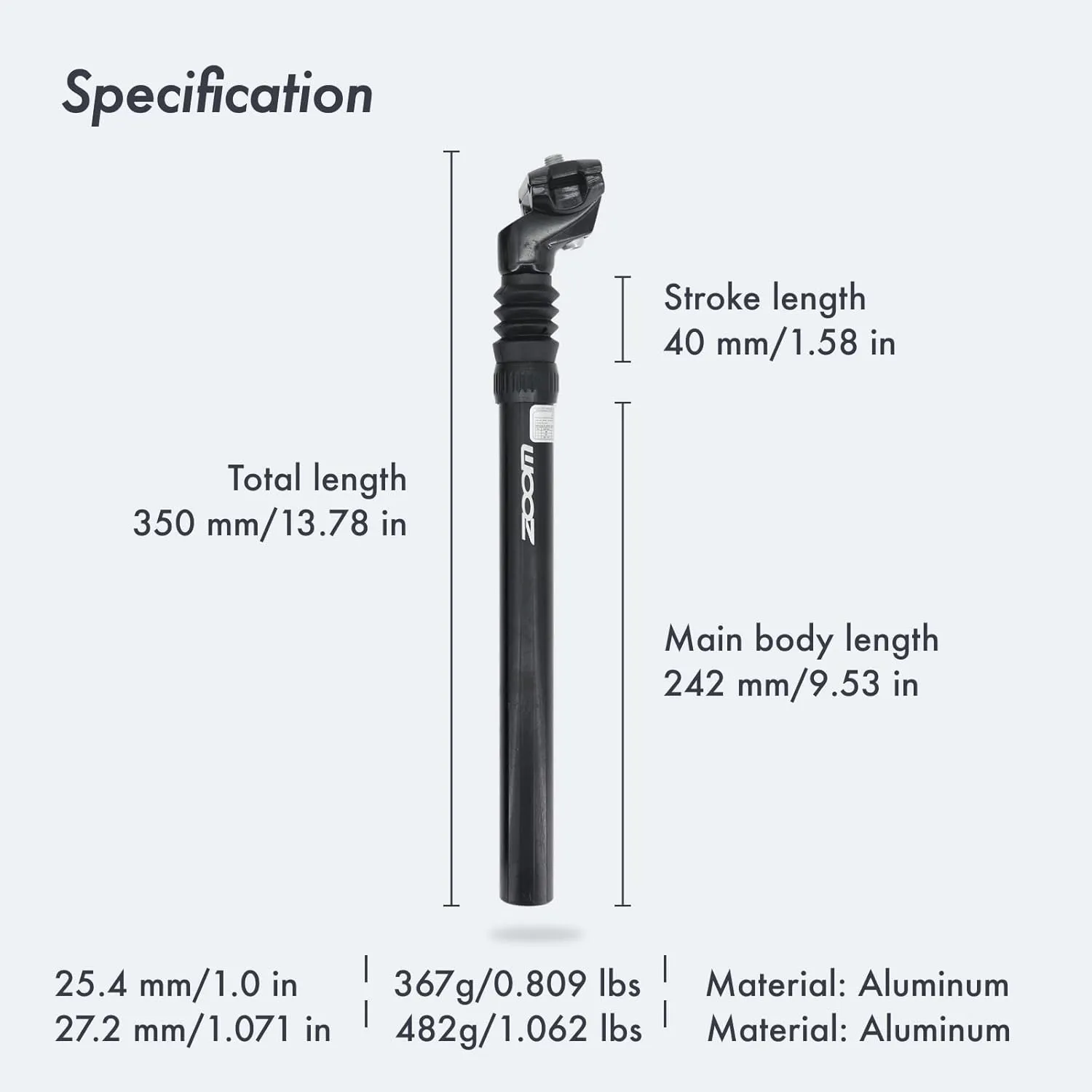 DJC Bike Suspension Seatpost Shock Absorber Damper Rubber Seat Post 25.4 27.2 28.6 30.4 30.9 31.6 mm Lightweight Aluminum