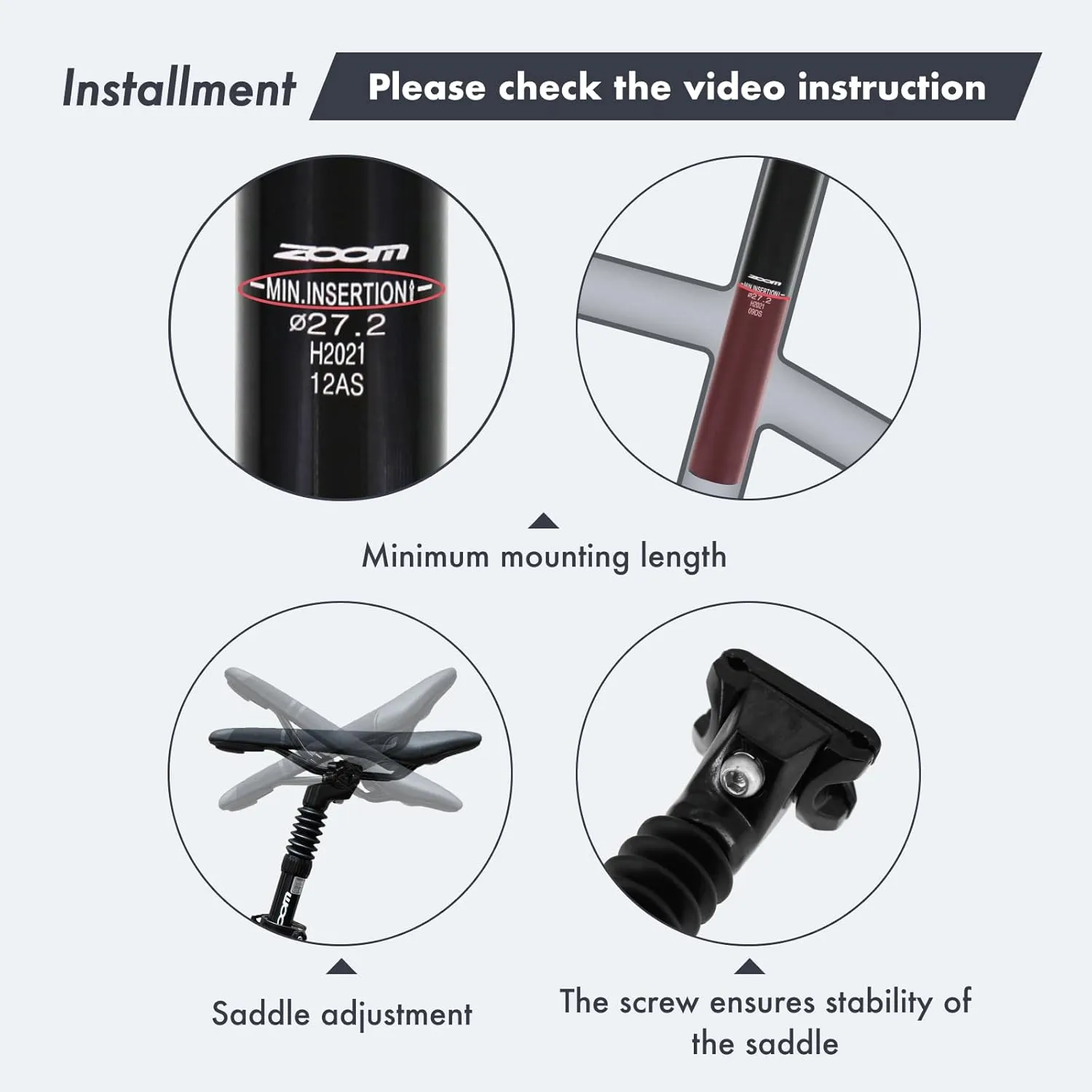 DJC Bike Suspension Seatpost Shock Absorber Damper Rubber Seat Post 25.4 27.2 28.6 30.4 30.9 31.6 mm Lightweight Aluminum