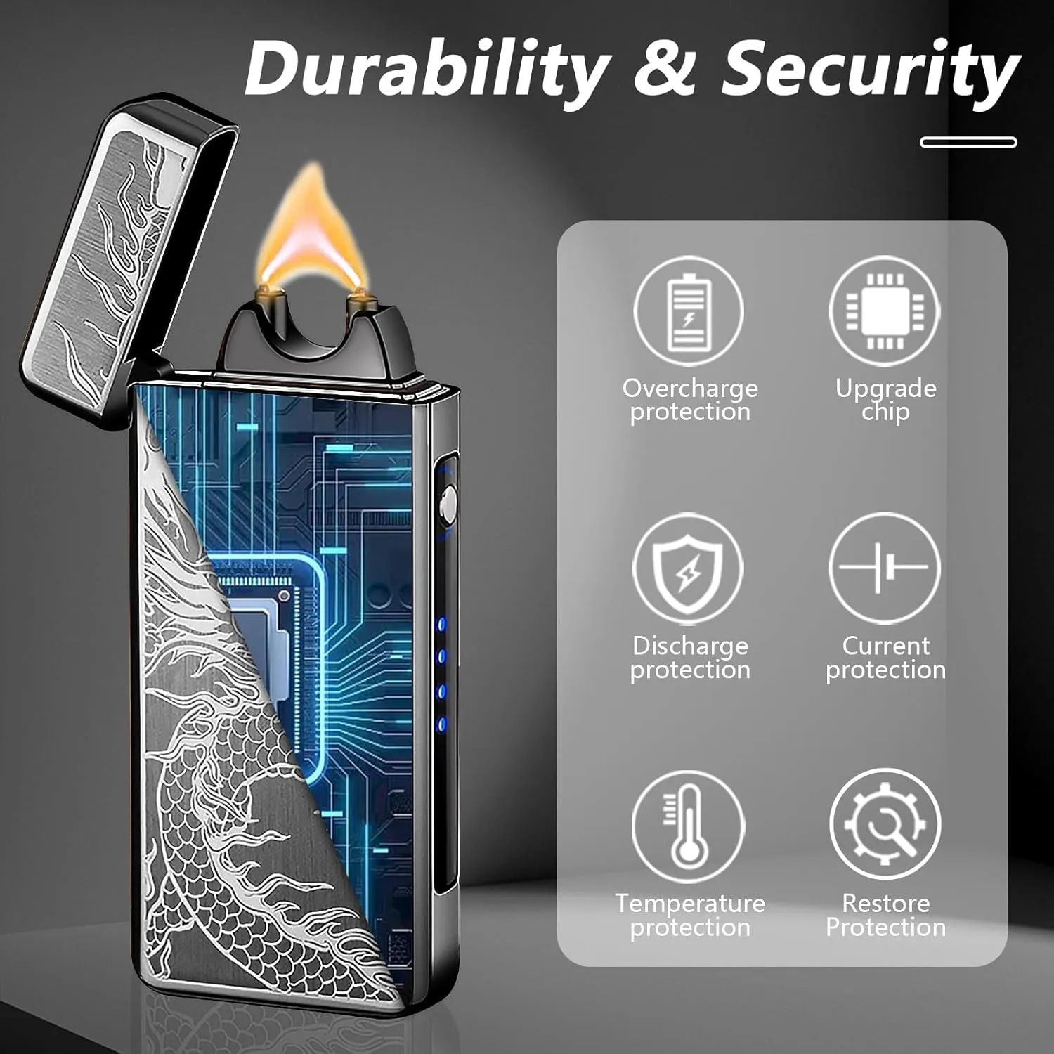 Dragon Lighter Electric Lighters Rechargeable Windproof Flameless Plasma Arc Lighter Luxury Metal Cool Lighters,lighters for Candle,Incense Stick