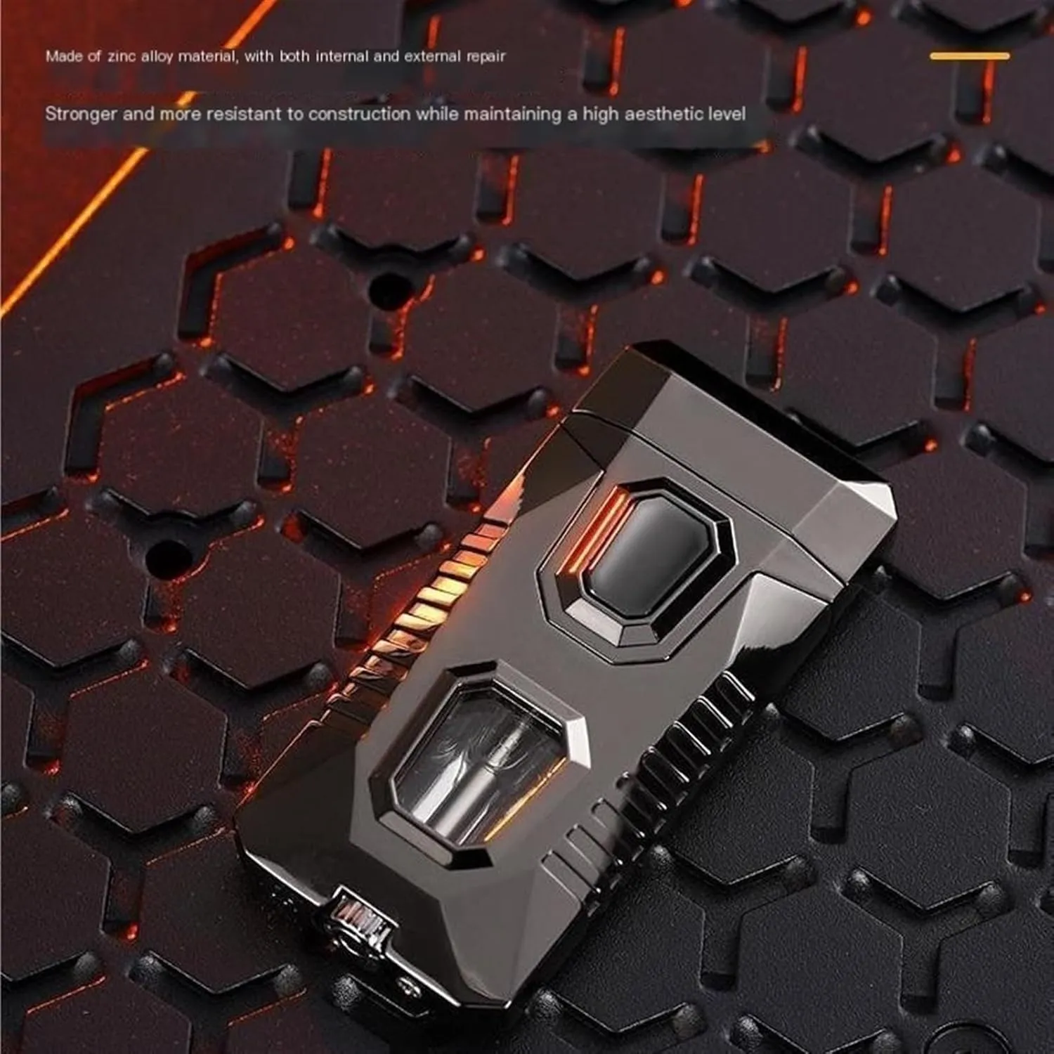 Dual Flame Lighter with 5 flints, Blue Visible Fuel Compartment, Windproof Butane Gas Lighter, Adjustable Soft Flame and Jet Flame 2-in-1, refillable Butane Lighter (Color : K)