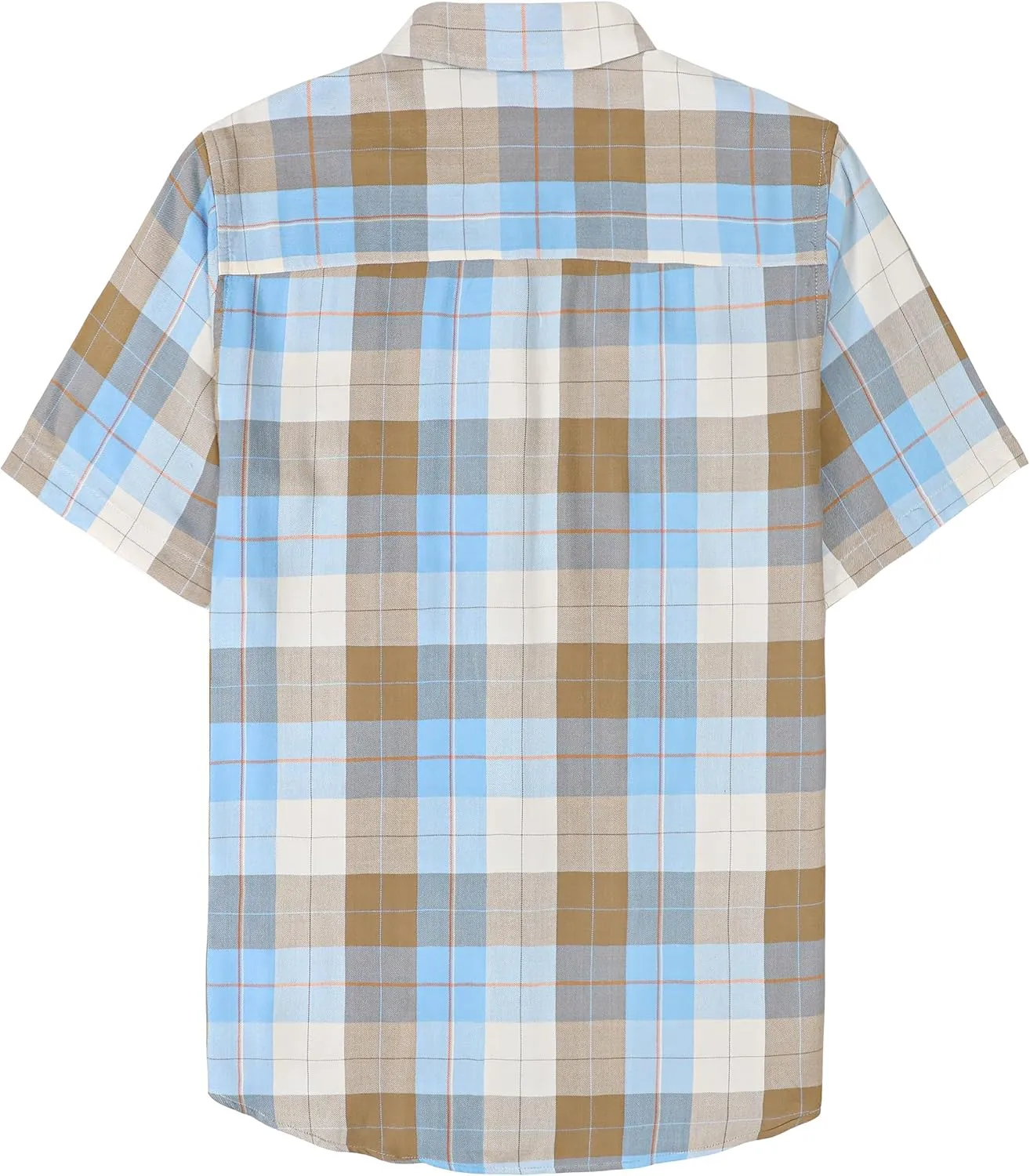 Dubinik® Mens Short Sleeve Button Down Mens Button Up Short Sleeve Two Pockets Soft Vintage Regular Fit Mens Casual Shirts