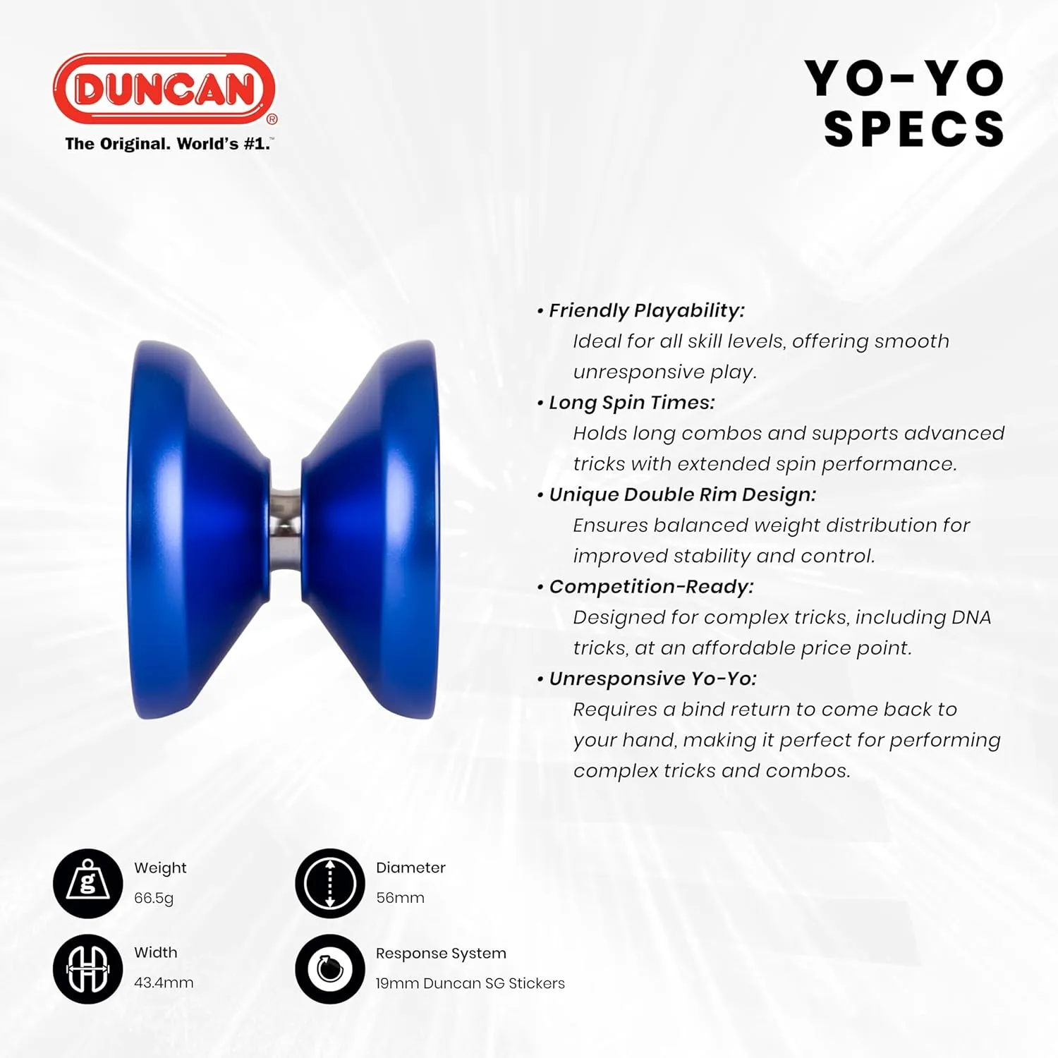 Duncan Toys Windrunner Yo-Yo [Green] - Unresponsive Pro Level Aluminum Yo-Yo with Double Rim, Concave Bearing, SG Sticker Response