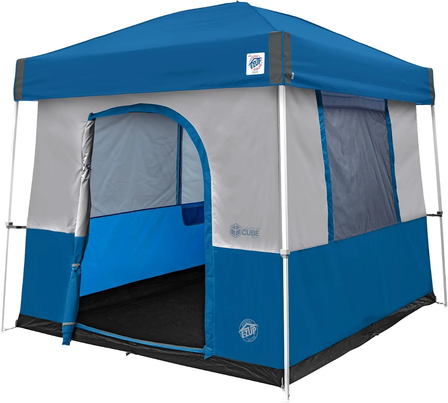 E-Z UP Camping Cube Sport, Converts 10' Angled Leg Canopy into Camping Tent, Royal Blue (Canopy/SHELTER/Poles NOT Included)