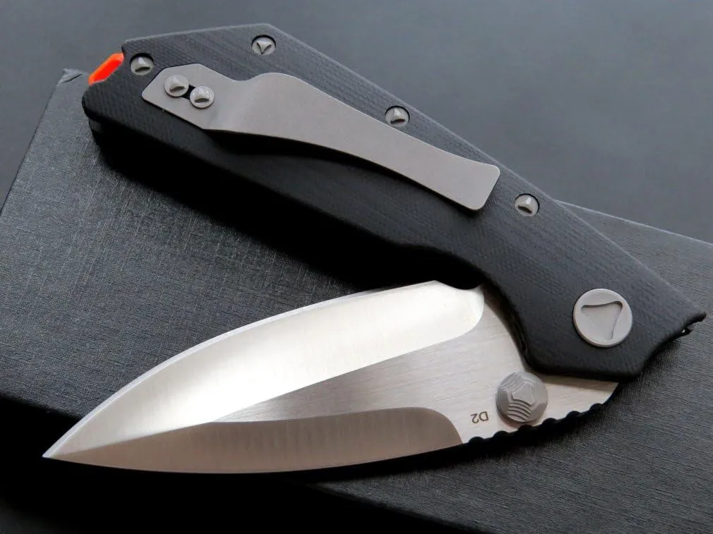 Eafengrow EF335 Folding Knives D2 Blade and G10 Handle,5 inch Closed EDC Pocket Folding Knife with Clip (black)