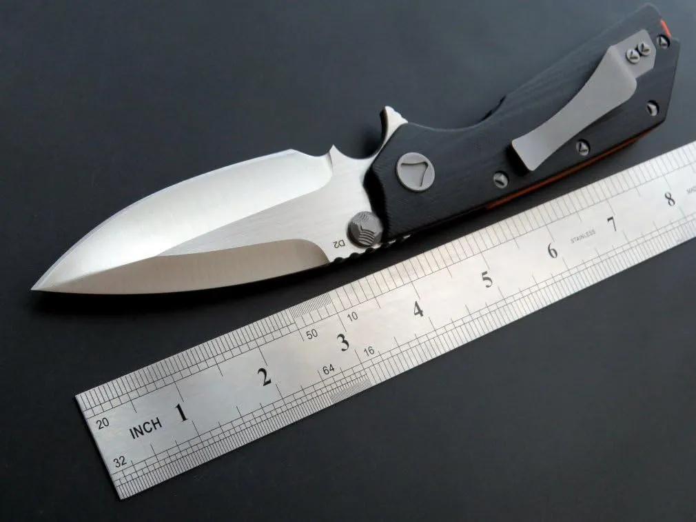 Eafengrow EF335 Folding Knives D2 Blade and G10 Handle,5 inch Closed EDC Pocket Folding Knife with Clip (black)