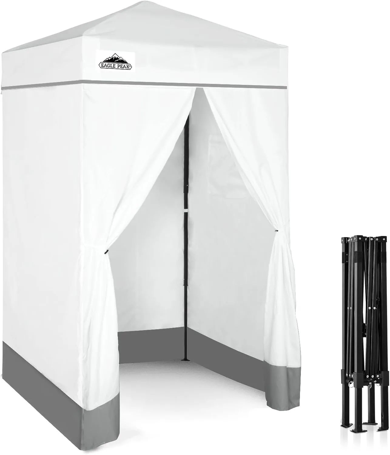 EAGLE PEAK Flex Ultra Compact 4x4 Pop-up Canopy, Sun Shelter, Changing Room, Portable Privacy Canopy Cabana for Pool, Fashion Photoshoots, or Camping, 4x4 ft, White