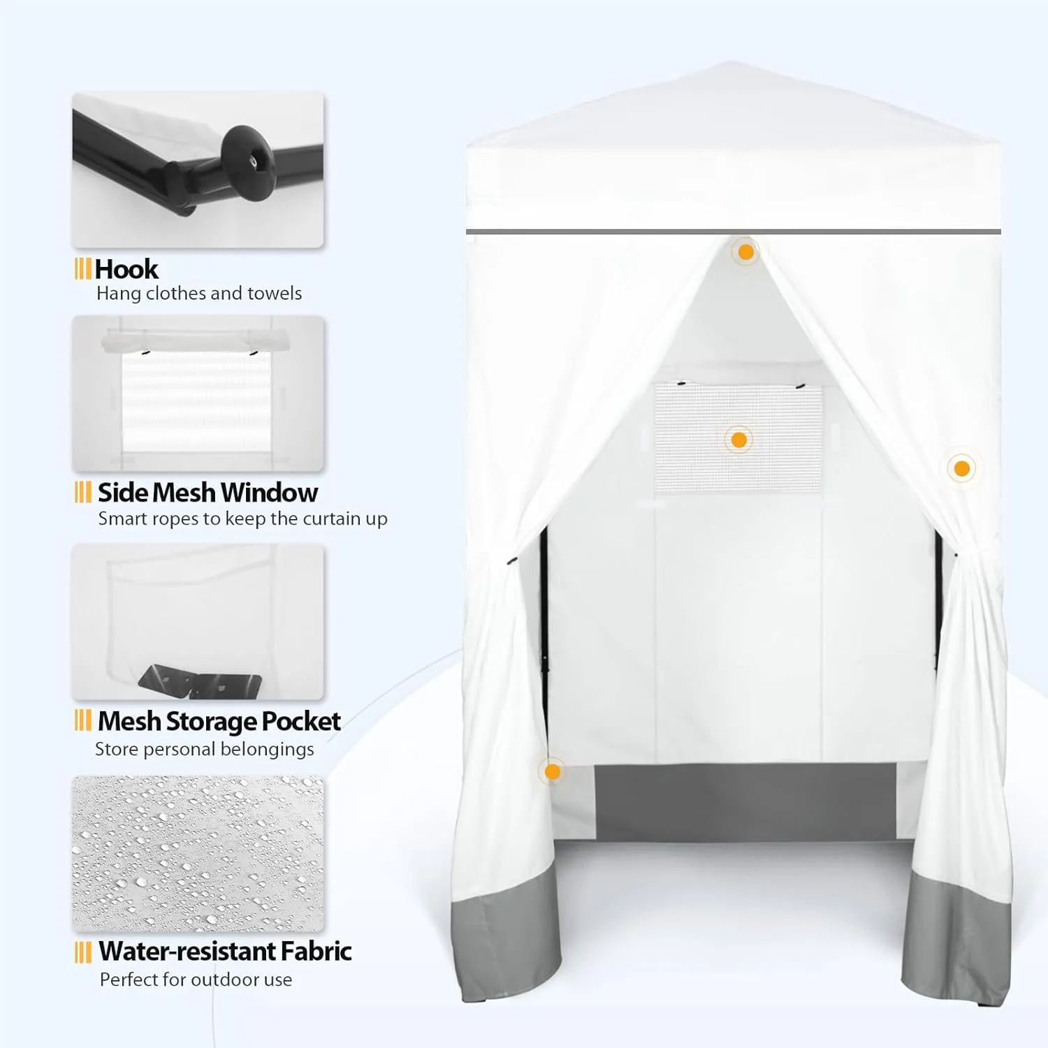 EAGLE PEAK Flex Ultra Compact 4x4 Pop-up Canopy, Sun Shelter, Changing Room, Portable Privacy Canopy Cabana for Pool, Fashion Photoshoots, or Camping, 4x4 ft, White
