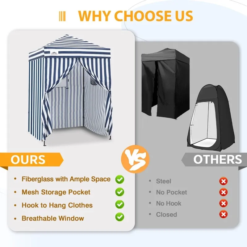 EAGLE PEAK Flex Ultra Compact 5x5 Pop-up Canopy, Sun Shelter, Changing Room, Portable Privacy Canopy