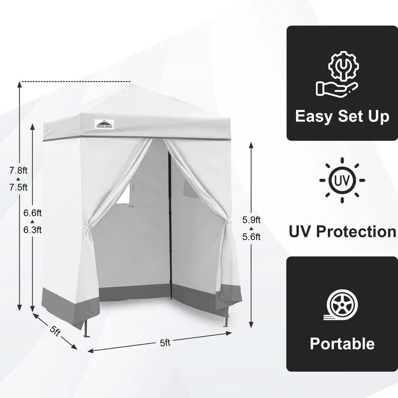 EAGLE PEAK Flex Ultra Compact 5x5 Pop-up Canopy, Sun Shelter, Changing Room, Portable Privacy Canopy