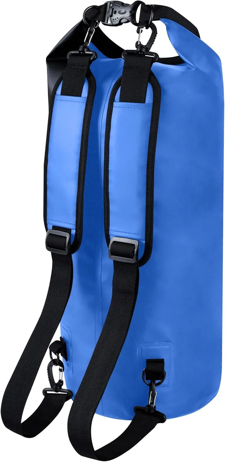 EARTH&RIVER Premium Dry Bag Backpack, Extra Thick, Protection for All Water Activities & Camping, Floating Lightweight Dry Bag with Inside Pocket Storage & IPX8 Waterproof Phone Case (Nevy Blue, 20L)