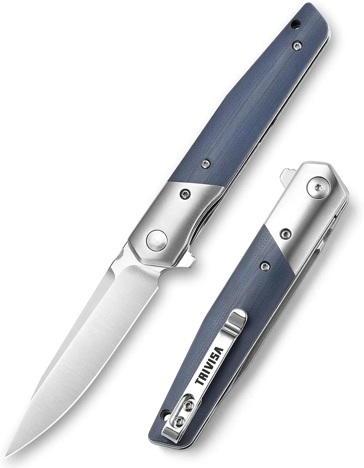 EDC Folding Pocket Knife for Camping Hiking Survival, Folded EDC Gentleman's Knives,3.5" K110 Steel Flipper Blade & G10,Outdoor Gifts for Men, Leominor-03g