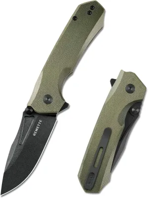 EDC Pocket Knife Rhino 0210,3" D2 Steel Blade Durable G10 Handle, Folding Pocket Knives with Reversible Pocket Clip, Sharp Camping Hiking Pocket Knife for Men