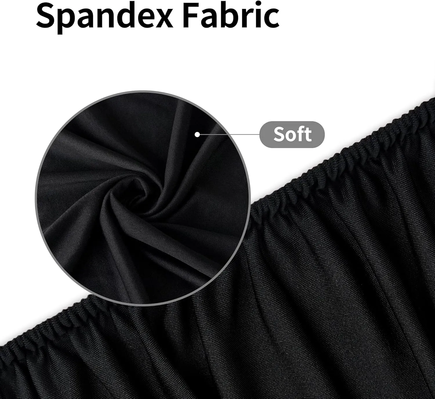 eeivs 2 Pack Round Fitted Tablecloth Black Spandex Elastic Stretchable Table Cover for Kitchen Dining Indoor Outdoor Picnic Camping Table Topper 60 Inch