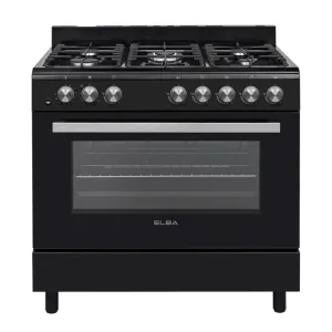 Elba 90cm Black Essential Burners Stove Gas Oven 04/96CL 828B