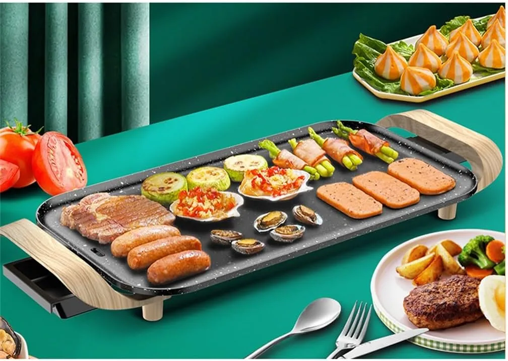 Electric Barbecue Oven Household Smokeless Barbecue Mechanical and Electrical Grilling Plate for Instant