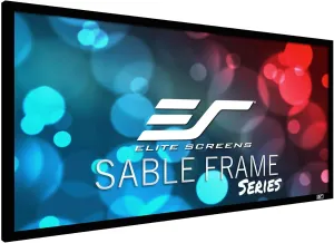 Elite Screens Sable Frame, 96-inch 2.35:1 Diagonal, Active 3D 4K Ultra HD ReadyFixed Frame Home Theater Projection Projector Screen, ER96WH1-Wide