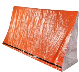 Emergency Tent, Orange Aluminum Foil Composite Film Multi‑Purpose Tent, Moistureproof for Camping Outdoor Emergency Situations