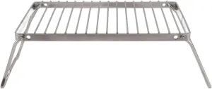 EMUKOEP Folding Camping Grate Stainless Steel Adjustable Height Thicker Camp Fire Cooking Racks Draining Backpacking Grill for Outdoor