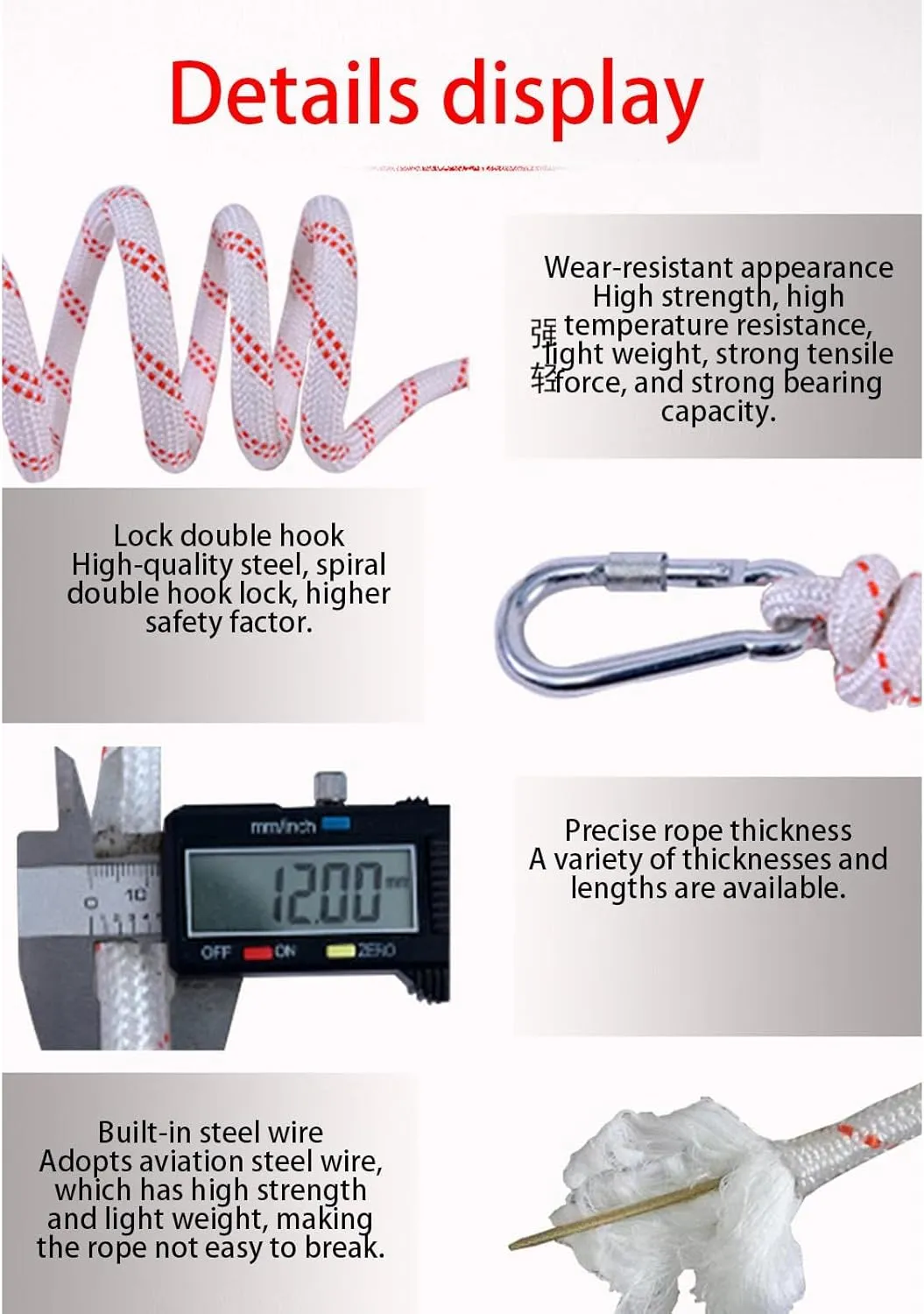 Escape Rope Safety Rope Fire Survival Rope - Outdoor Survival Rope Fire Escape - Portable Rescue Tool for Professionals and Enthusiasts