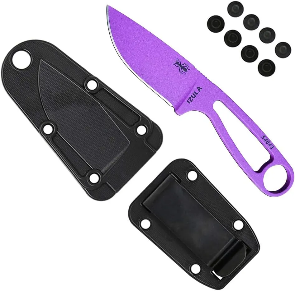 ESEE Izula Fixed Blade Knife w/Molded Polymer Sheath and Clip Plate